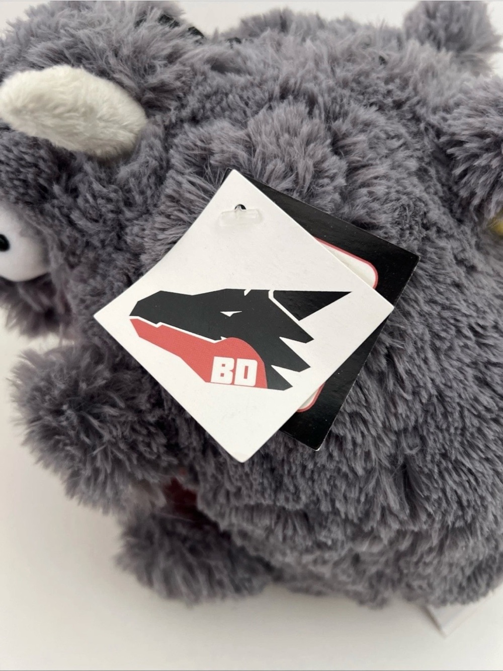 2016 Bad Dragon Duke The Dragon 8" Plush Gray Red Round RARE Stuffed Animal NWT - Picture 6 of 16